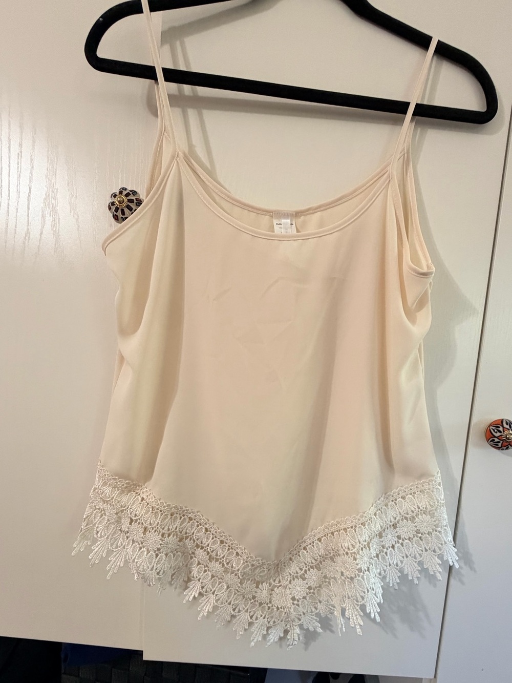 Nella Fantasia Crochet Lace Cami Handkerchief Hem Coquette Fairycore M